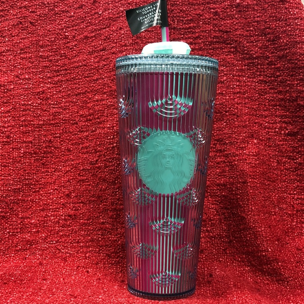 Starbucks Summer Beach Pool Floaty Straw Topper Pink/Blue Tumbler